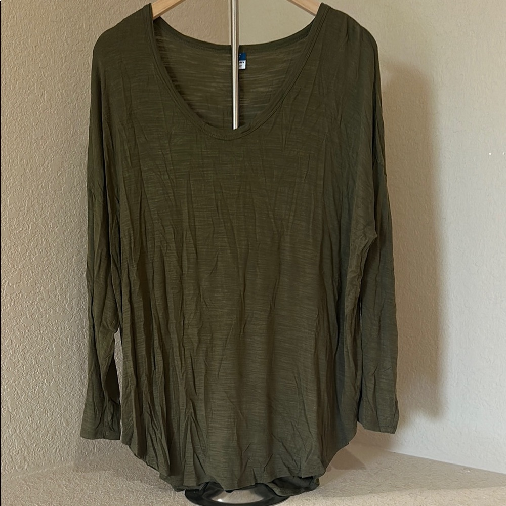Old Navy Luxe Olive Green Dolman Sleeve T-Shirt